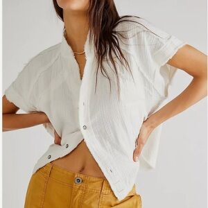 Free People We The Free Dreamy Days Buttondown Shirt Blouse
